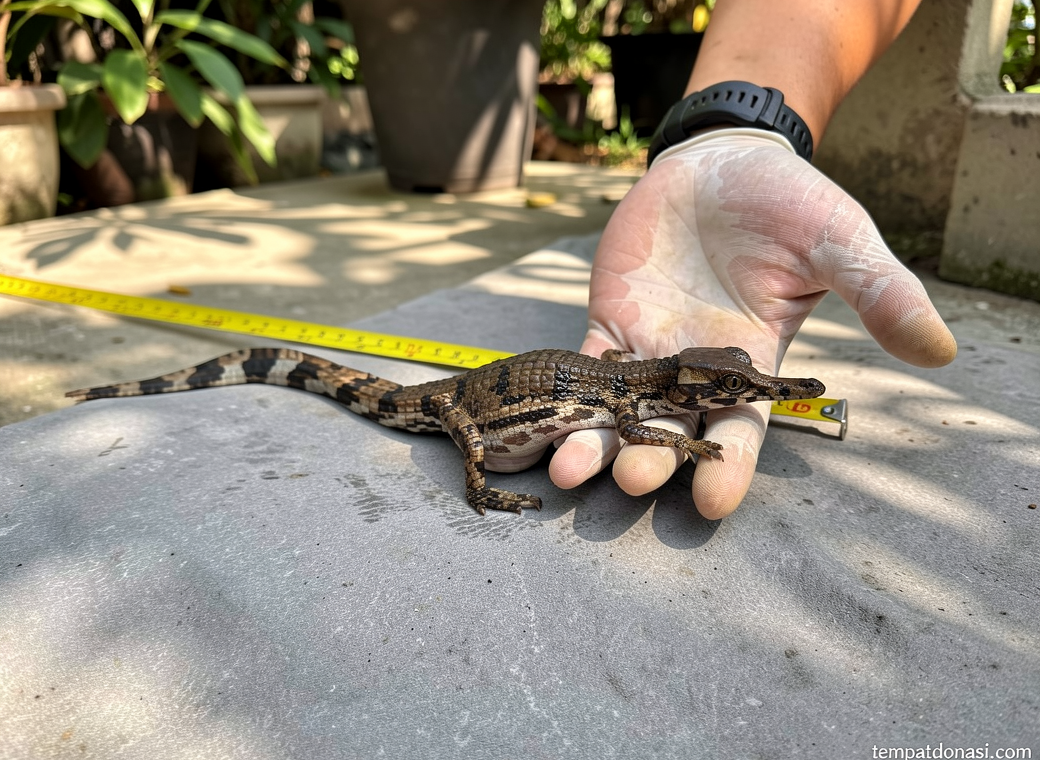 Three False Gharial Hatchlings Rescued After Hatching in West Kalimantan